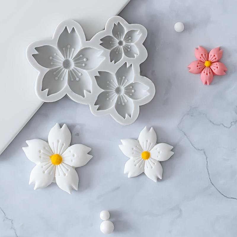 1piece Sakura Flower Shape Silicone Mold, 3D Fondant Mold For DIY Pudding Chocolate Candy