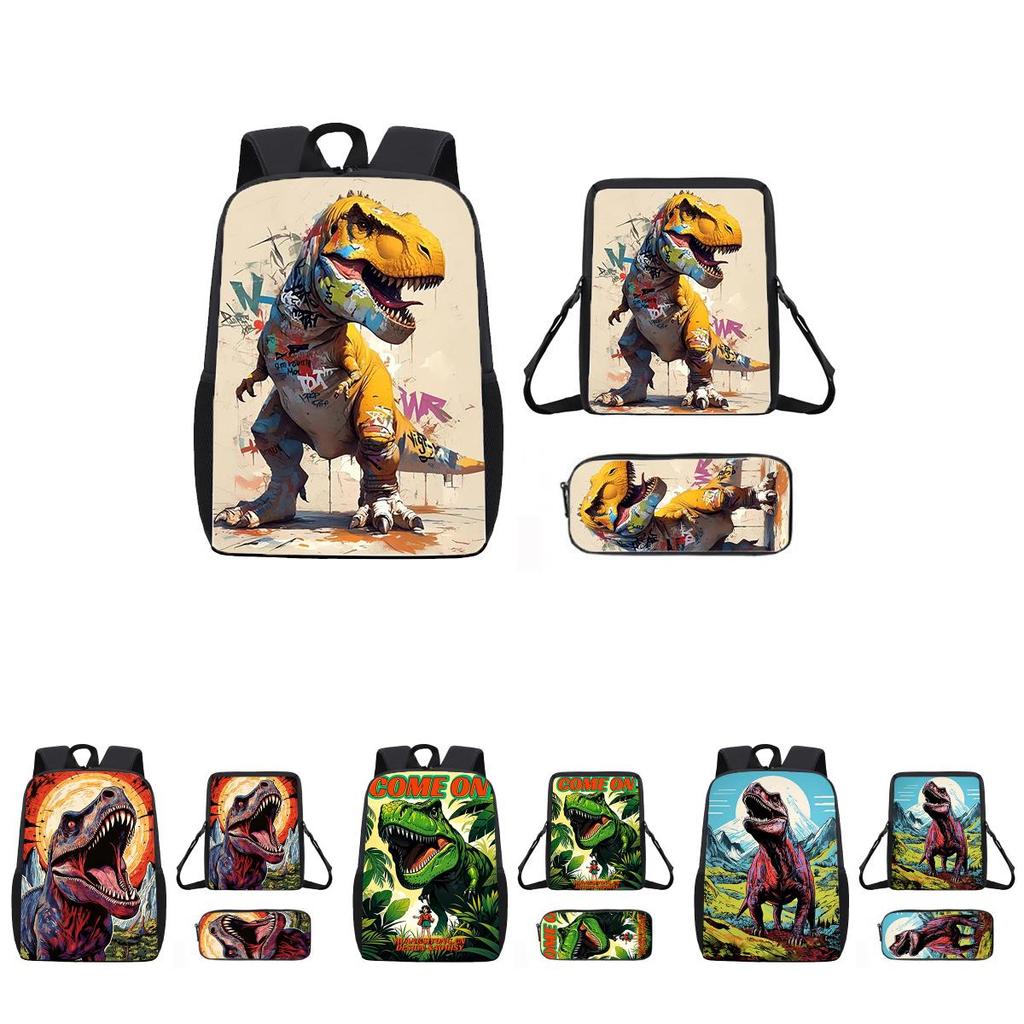 Cartoon Dinosaur Childrens Backpack With Breathable Oxford Fabric For School Use