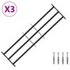 Window Security Grille with 3 Horizontal Bars 3 pcs 93 174 cm