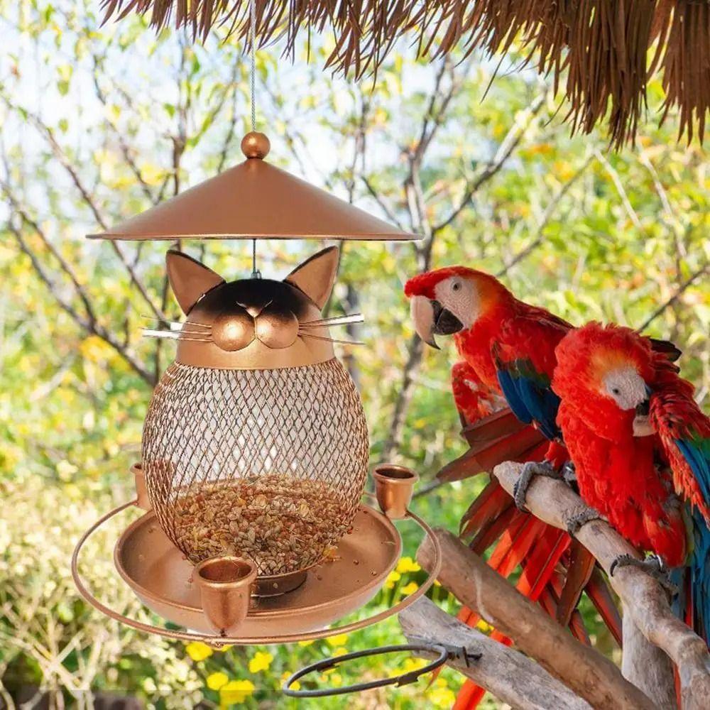 Squirrel-proof Bird Feeder Cute Bird Water Bowl Pet Supplies Parrot Feeding Station  Garden