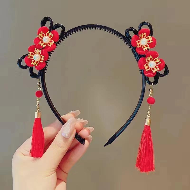 

1PC Comfortable Stable Decorations Ancient Braided Wig Headband Traditional Exquisite Daily Lightweight Photo Prop A