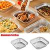 10/20/30Pcs Disposable Air Fryer Aluminum Foil Tray Square Non-stick Food Container Bowl Oil-proof Aluminum Foil Tin Box