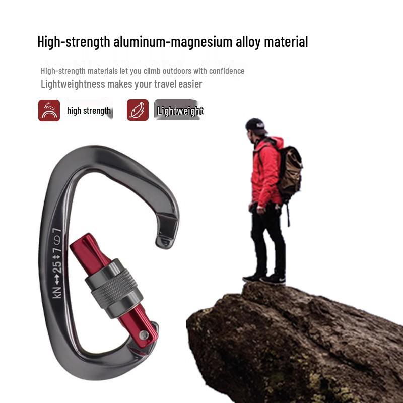 Carabiner Rappelling D-shaped Climbing Lock Outdoor Safety Hook Load-bearing Quickdraw Insurance Buckle