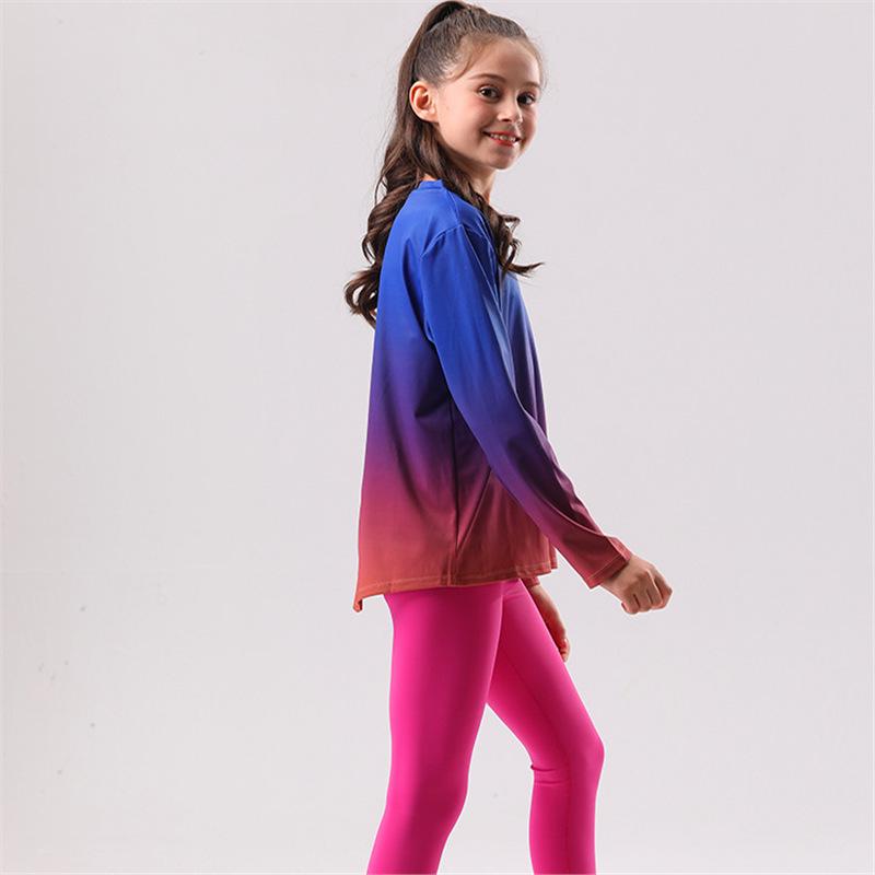 

Женский градиентный костюм для йоги с длинным рукавом - Быстросохнущая, повседневная фитнес-одежда 150 for 150-160 cm