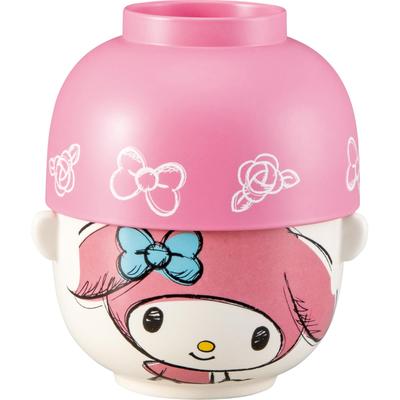 Sanrio Large Dinnerware Set Bowl and Rice 11 X 7cm My Melody Birthday "My Melody" (Soup Bowl), Approx. Diameter, Pink, Merchandise, Gift, SAN4642-3