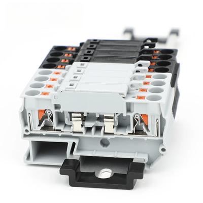 Fush Terminal Block 10Pcs PTC4-HESI Trennen Hebel Push-in Stecker Din Montieren Mit 5x2 0mm 0,5 A-10A Sicherung PTC 4-HESI