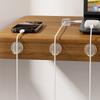 5Pcs Transparent Desktop Cable Organizer Holder Winder Clip Self-Adhesive Phone Data Cable Management Wire Cord For Home Office