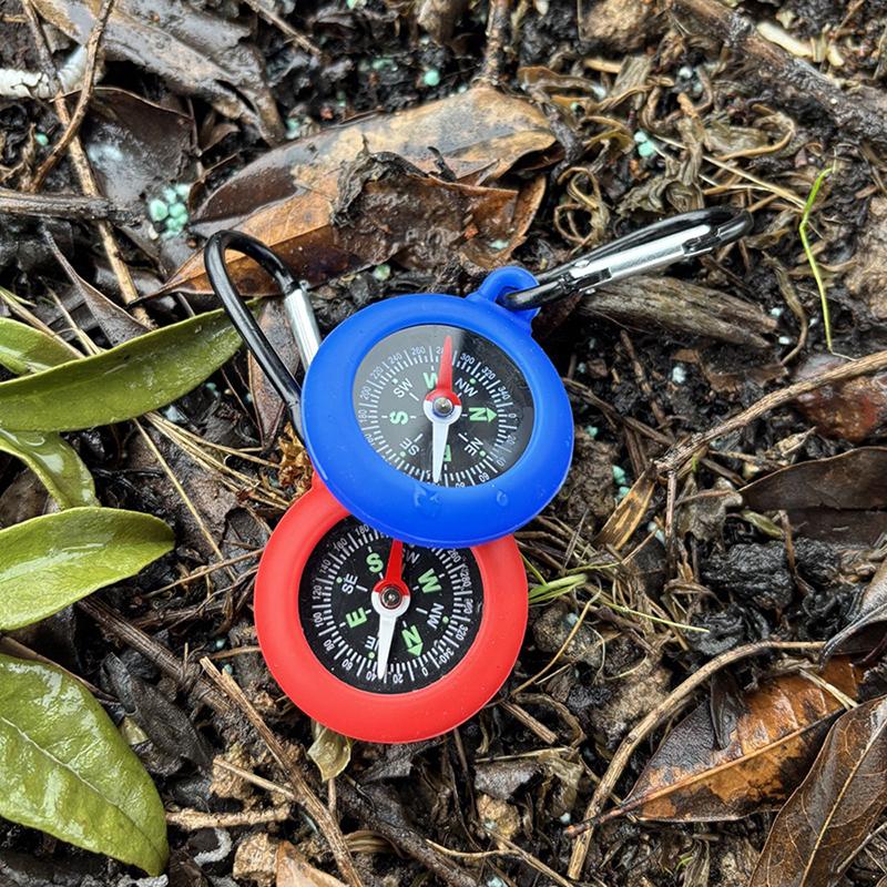 1/5 Pezzi Bussola Bushcraft con Moschettone Bussola per la Vita Bussola Tascabile in Silicone da Campeggio per Attività all'Aperto
