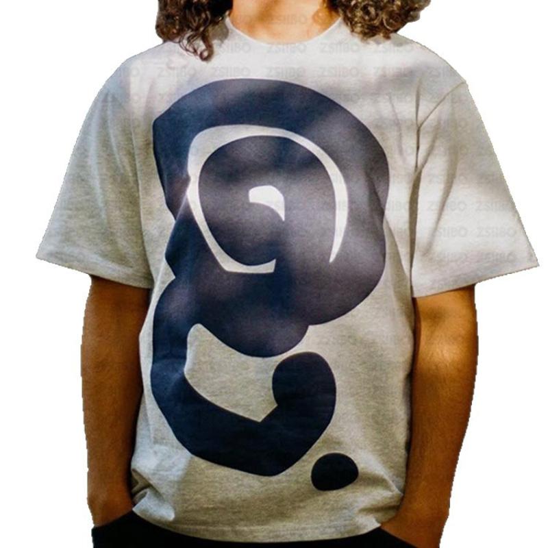 European and American simple and fashionable street style summer hand-painted pattern men's and women's T-shirt