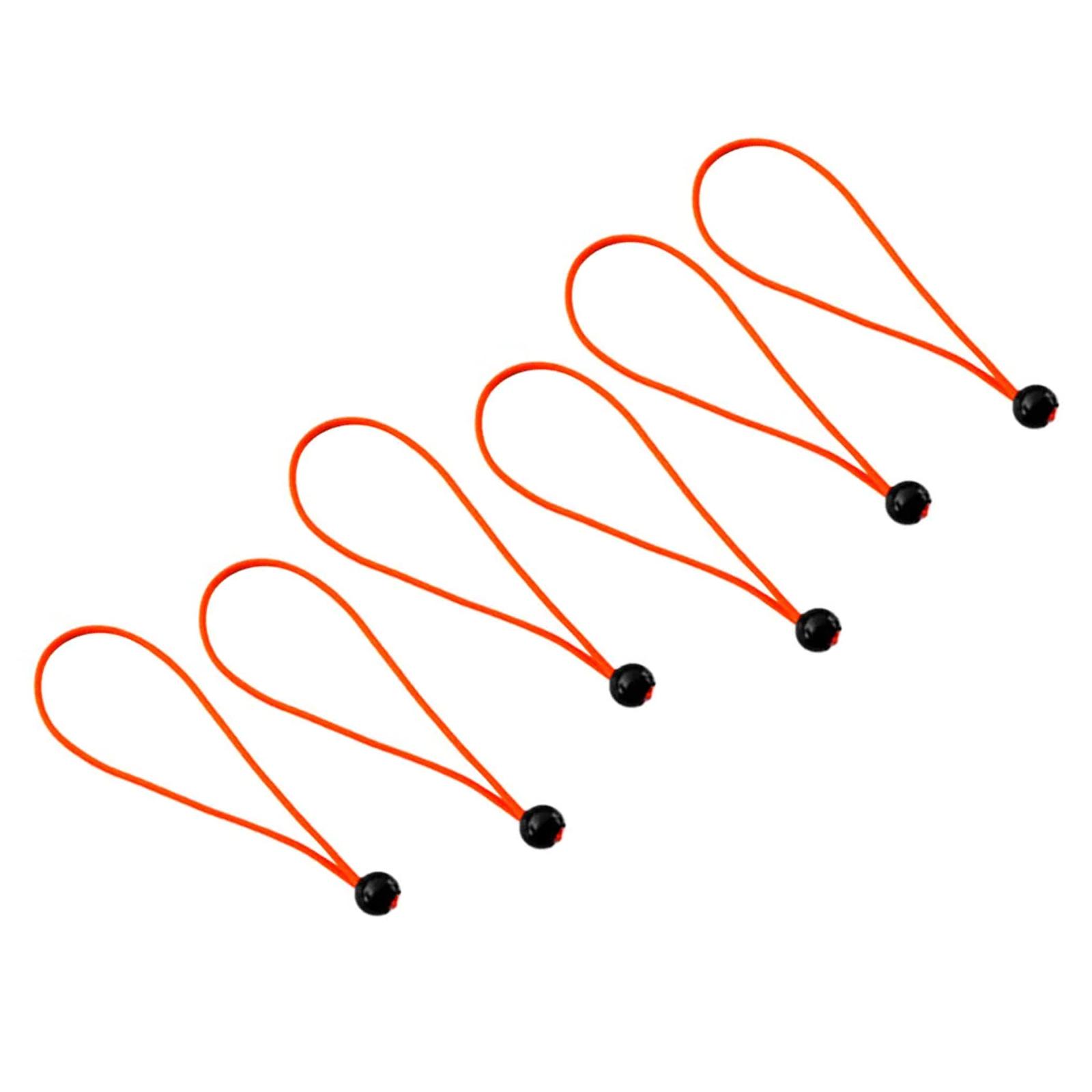 6Pcs Heavy Duty Tent Rod Elastic Bungee Cord for Camping Bungee Cord Bungee Toggles Tarps Balls Bungee Cord with Balls оранжевый