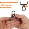 8 Pices Replacement D-Rings Swivel Snap Hooks Rotatable Push Gate Clip Lobster C