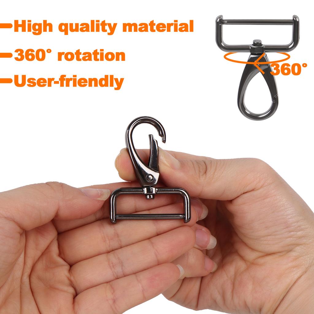8 Pices Replacement D-Rings Swivel Snap Hooks Rotatable Push Gate Clip Lobster C