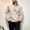 Mens Fleece Lined  Pullover Sweatshirts Fall Winter Warm Long Sleeve Mock Neck Sweatshirt Tops With Pocket
