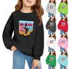 Barn Långärmad Lös Pullover Tröja med Tryck och Huva