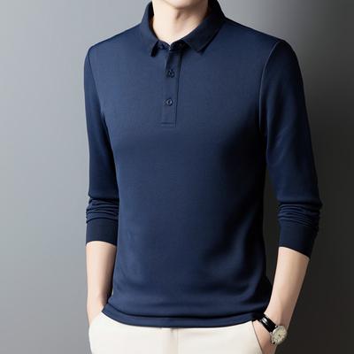 Rudens jauns vīriešu T-krekls ar garām piedurknēm Biznesa atloks vīriešu polo krekls vīriešu stils