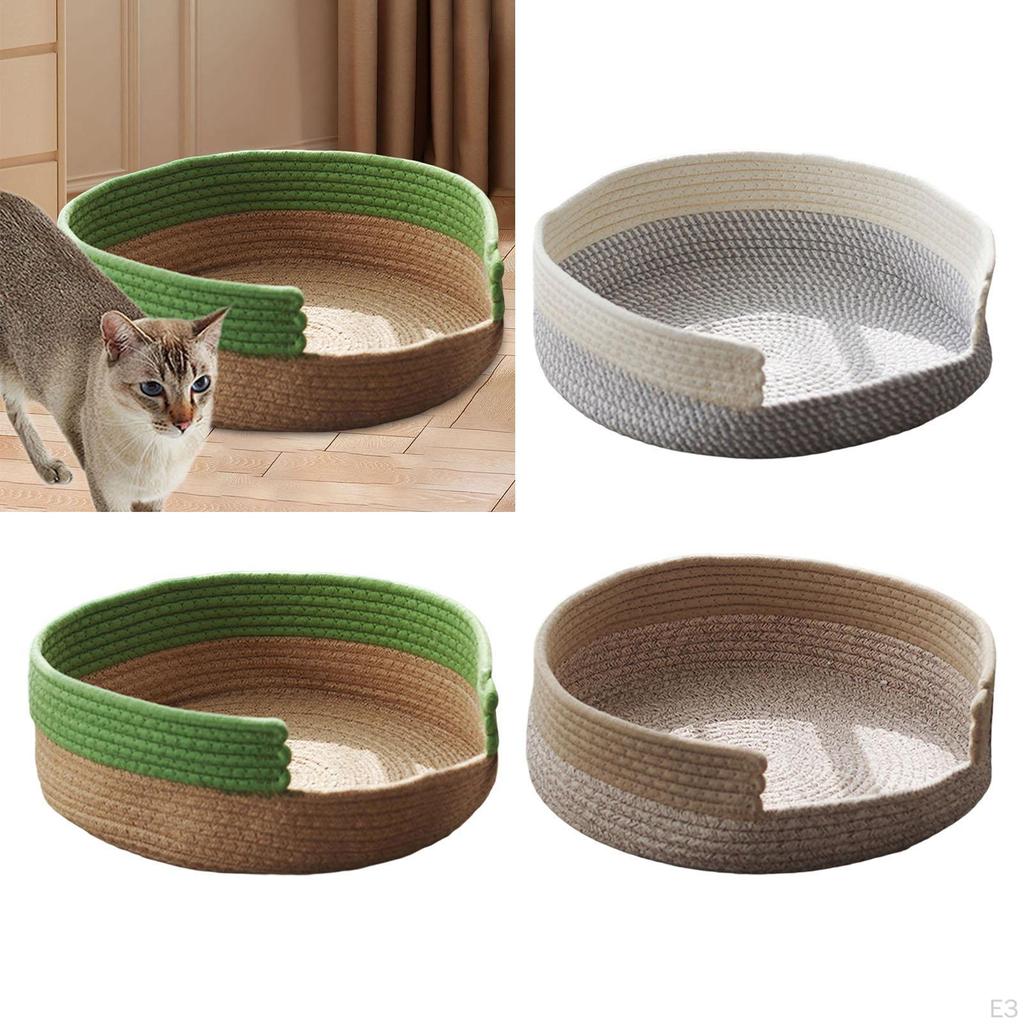 Cat Basket Bed for Kittens with Scratch Features And Portable Design