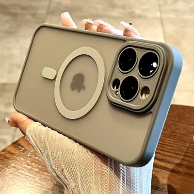 Funda de lujo con carga inalámbrica Magsafe para iPhone 11, 12, 13, 14 y 15 Pro Max Plus, magnética, mate, a prueba de golpes