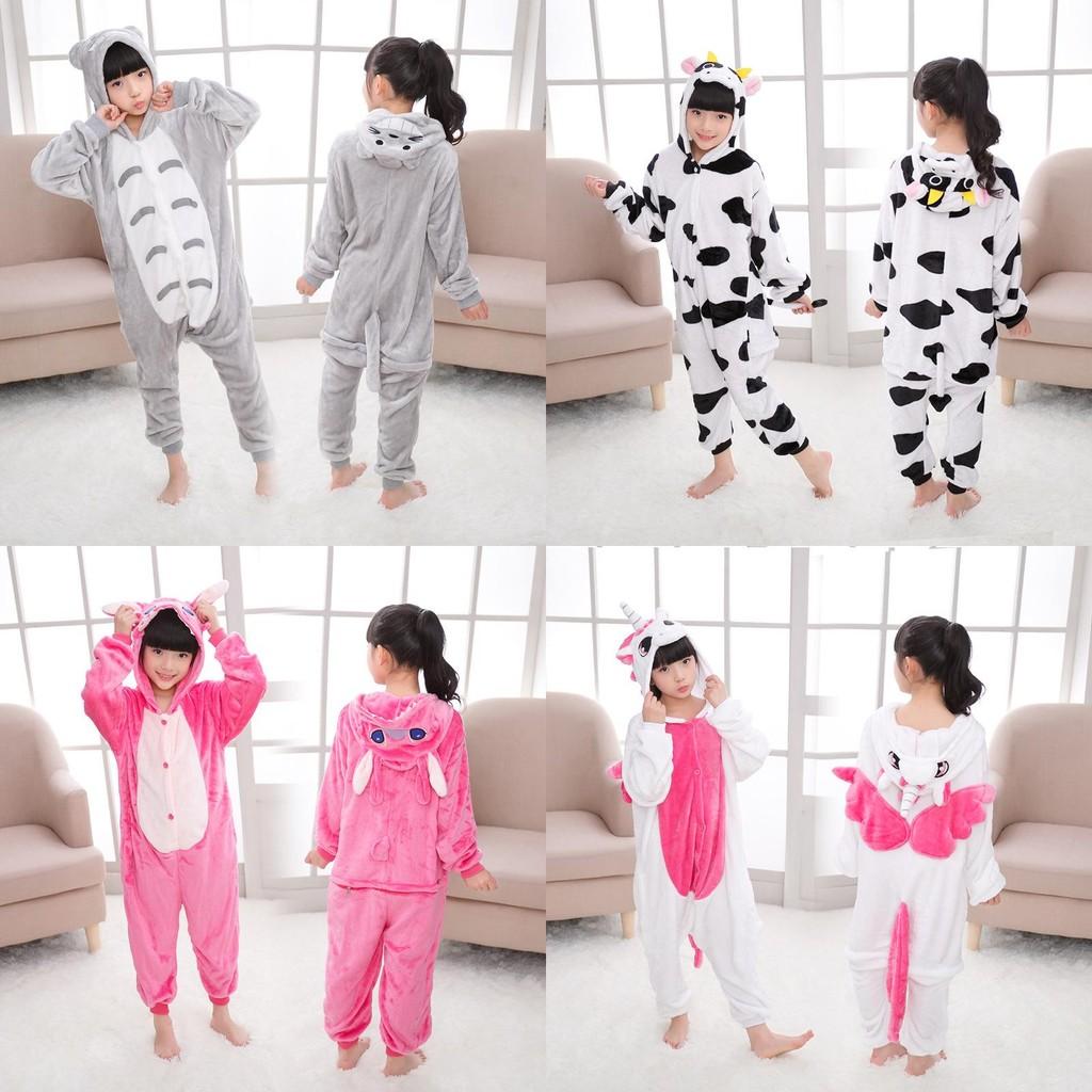 Premium Quality Halloween Kids Pajamas Cosplay Costume Featuring Pokemon Pikachu Dragon Cow Designs