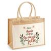 Tote Bag - PLANETEE - Jute with Pocket Annie Life Is Prettier - Natural Jute - 43x33 Cm - Printed In France