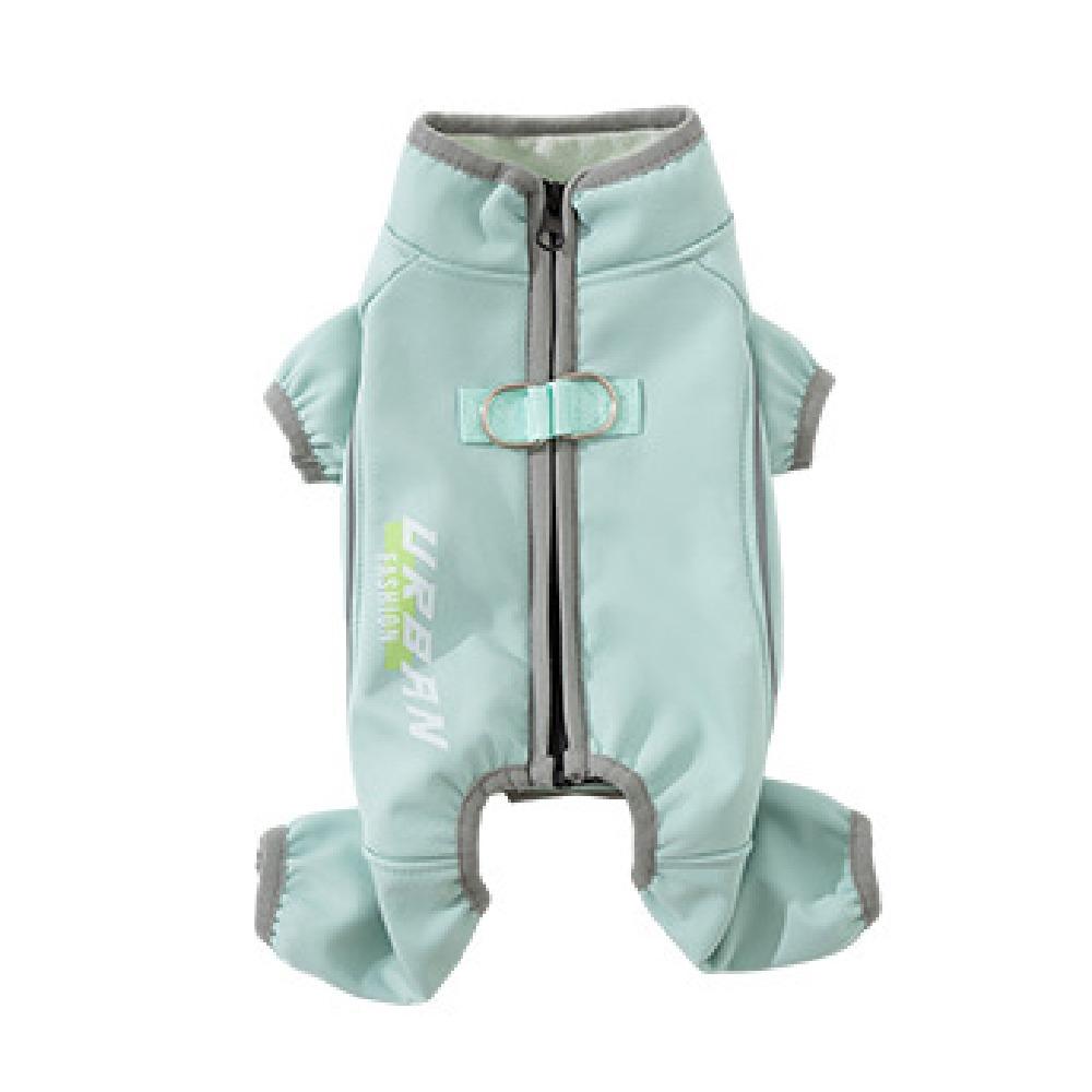Windproof Winter Dog Jumpsuit Warm Fleece Dog Clothes Stylish Dog Four Leg Clothing  Puppy M зелёный