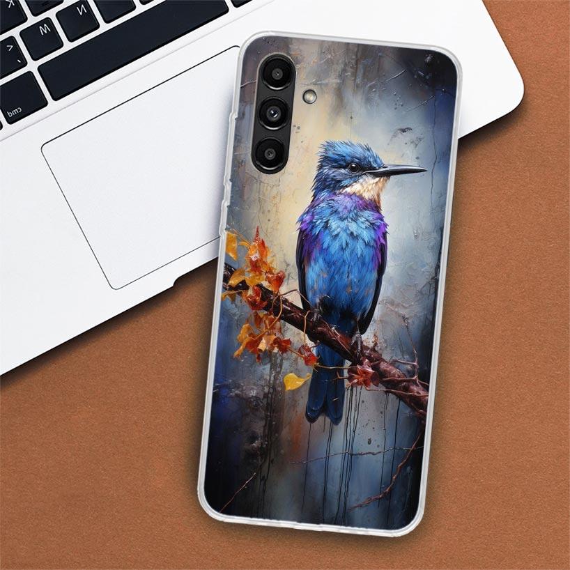 Animal Oil Painting Bird Phone Case For Samsung Galaxy A55 A54 A53 A52 A15 A14 A13 A12 A35 A34 A33 A32 A25 A24 A23 A22 A04S A03S