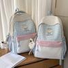 Schoolbag schoolbag junior high school student high school girl high value plaid Korean ins wind large capacity backpack female campus backpack