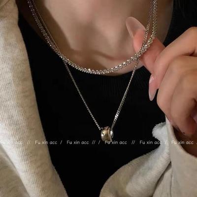 Elegante Collana Girocollo Rotonda a Doppio Strato - Design di Nicchia Versatile Estate 2024