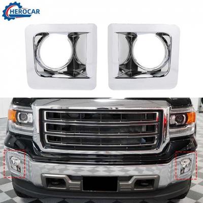 Chrome Front Fog Light Lamp Frame Trim Cover Bezels Fit For GMC SIERRA 2014-15