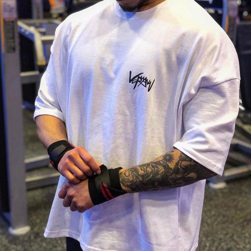 Myba Men's Elastic Muscle Training Short-Sleeve Summer Fitness T-Shirt for Running