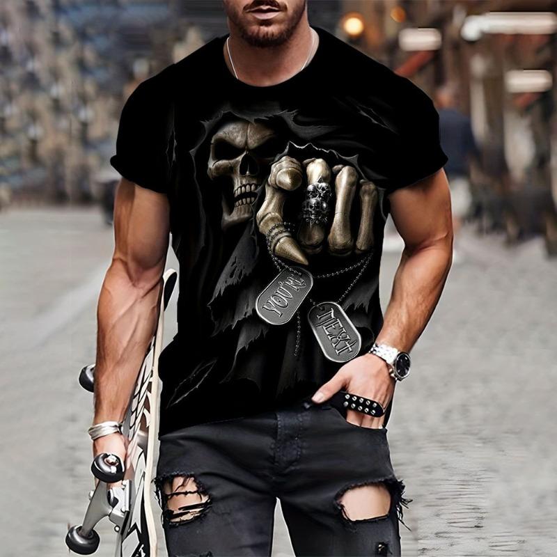 Men's T Shirt 3D Animal Printed Tees Fashion Wolf Pattern Short Sleeve Tops Casual O-neck T-Shirts Streetwear