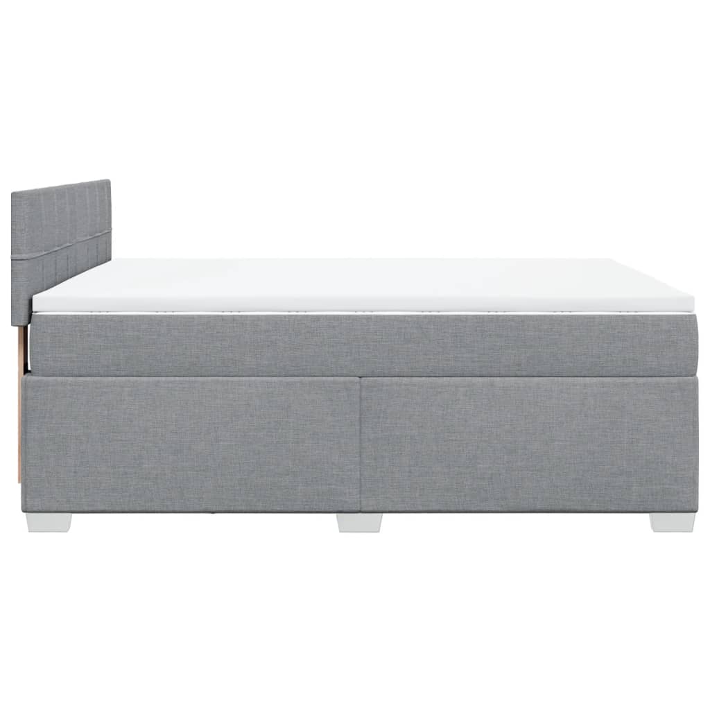 Box Spring Bed with Mattress Light Grey 140 x 190 cm Fabric