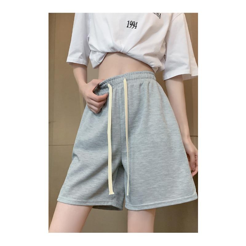 

Женские летние тонкие с высокой талией свободные повседневные пятиточечные прямые брюки-кюлоты до середины голени в стиле Гонконга XXL