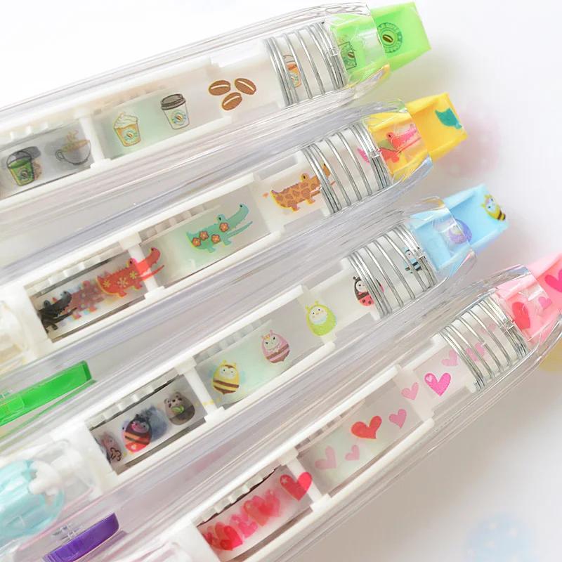 Marcador de Calendário Não Tóxico Material Escolar Brinquedos Fita Corretiva de Pressão Múltiplos Estilos Disponíveis Adesivos Decorativos Kawaii para Scrapbooking