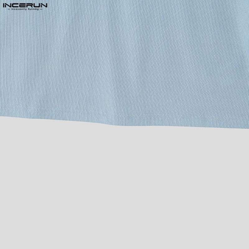 INCERUN Men Strap Sleeveless Ribbed Casual Fitted Tank Tops Sport Gym Undershirts