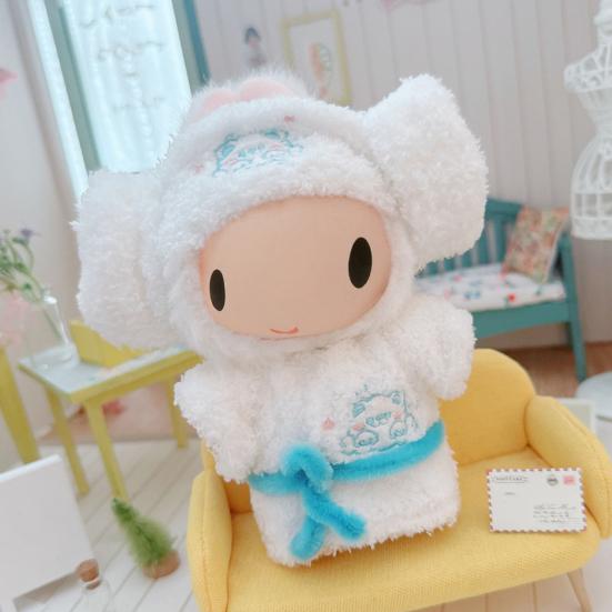 Doll Clothes Set for La Bubu(NO Doll) Head Cover Bathrobe Straps Stylish Outfit for 17cm Doll Reusable Doll Bathrobe Suit Gift for Doll Lovers
