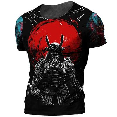 Samurai Harajuku 3D Printed Men's T-shirt Summer Vintage Short Sleeve Tee Shirts Street Tops Oversized Clothing T Shirt for Men