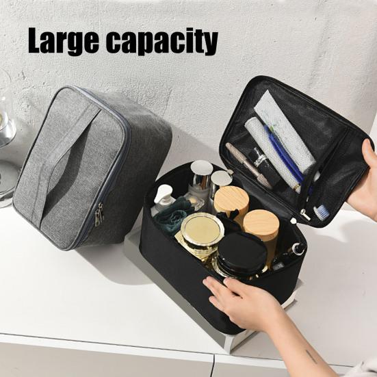Estojo Cosmético de Viagem Bolsa de Maquilhagem com Alça Superior Grande Capacidade Impermeável Necessaire
