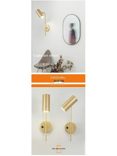 Nordic Postmodern Minimalist Rotatable Wall Lamp with Switch for Living Room or Bedroom.