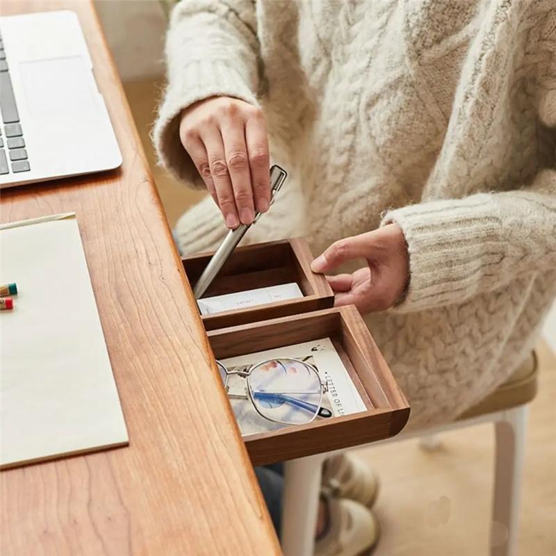 Saving Under Desk Natural Decoration Drawer Home Storage Wooden Storage Drawer Stationery Container