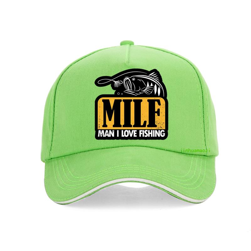 MILF Unisex I Love Fishing Funny Unisex baseball cap Fashion Unisex Summer Fishing hat adjustable outdoors Snapback hats bone
