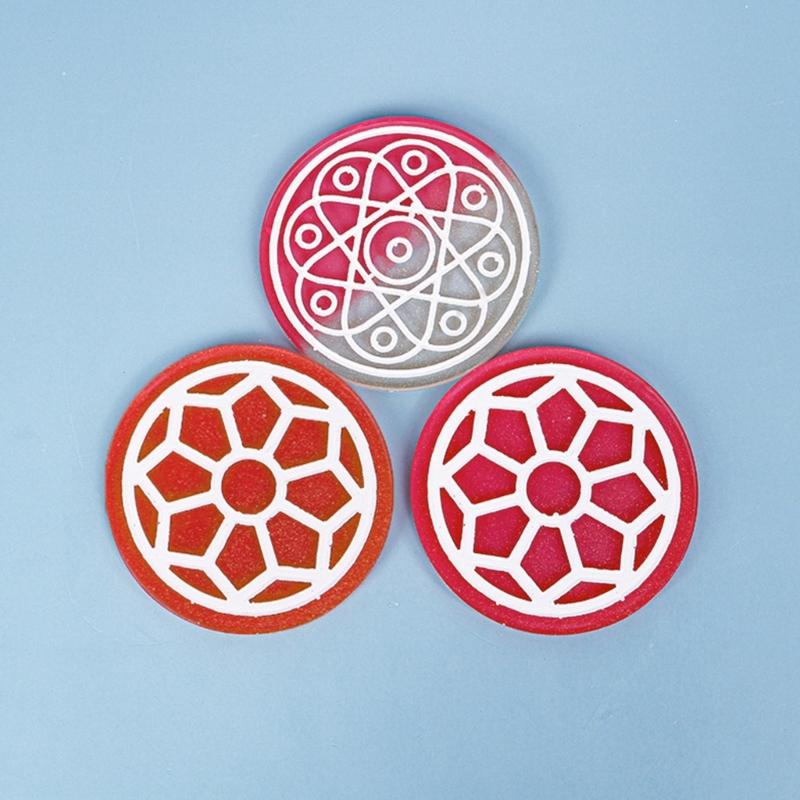 1/3Pieces Thick Coaster Silicone Molds for Resin Casting Round Flower Pattern Coaster Molds Epoxy Casting DIY Craft Tool