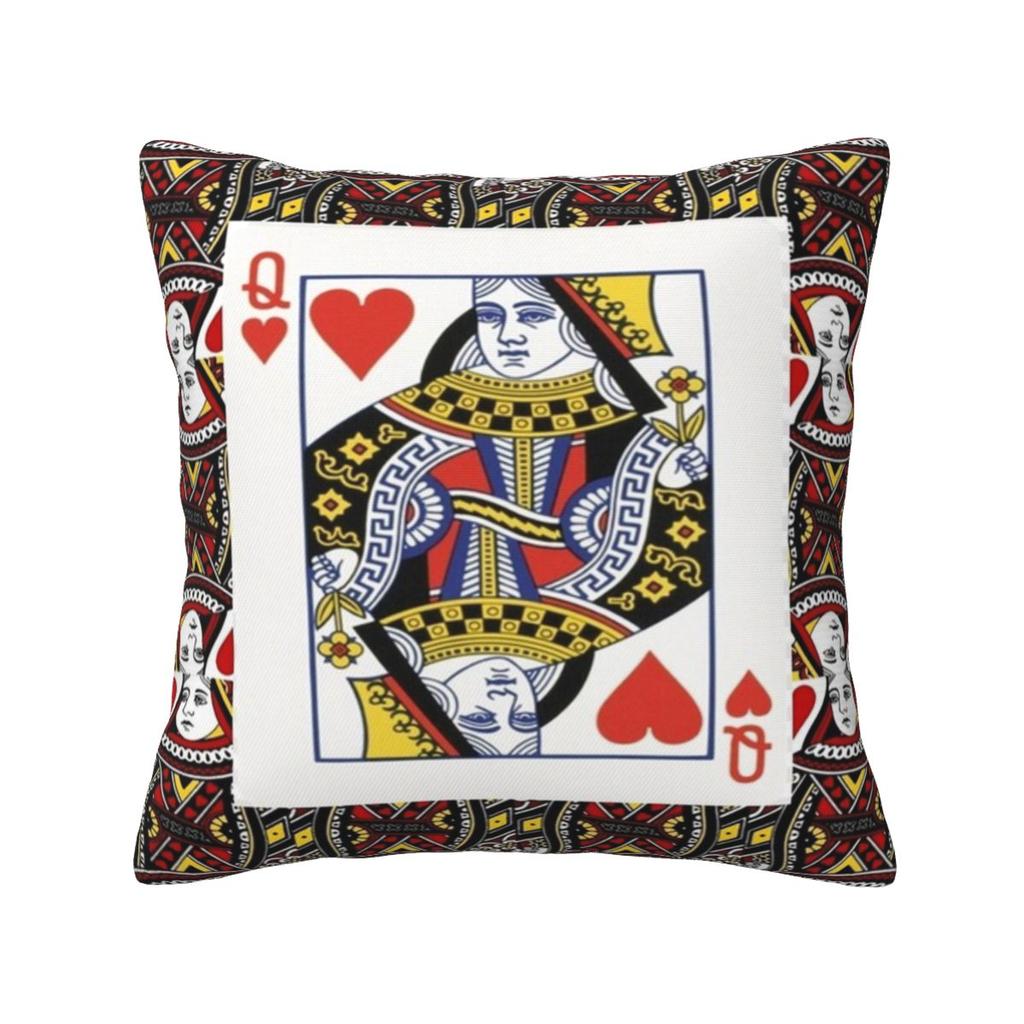 Queen Of Hearts Square Pillowcase Cushion Cover Pillow Case Throw Pillow Cover for Home Bedroom Car