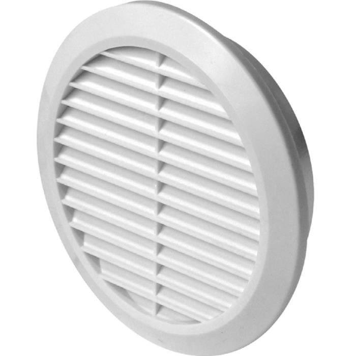 Grille d'aération avec grille anti-insecte Ø100 TUOS - AWENTA - Blanc - Mural - Sanitaire