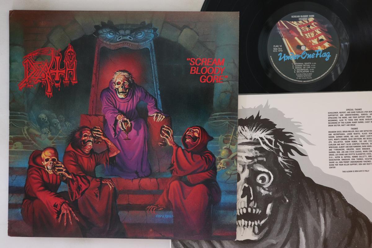 

LP Record DEATH - Scream Bloody Gore FLAG12 UNDER ONE FLAG 1987 UK Metal Used