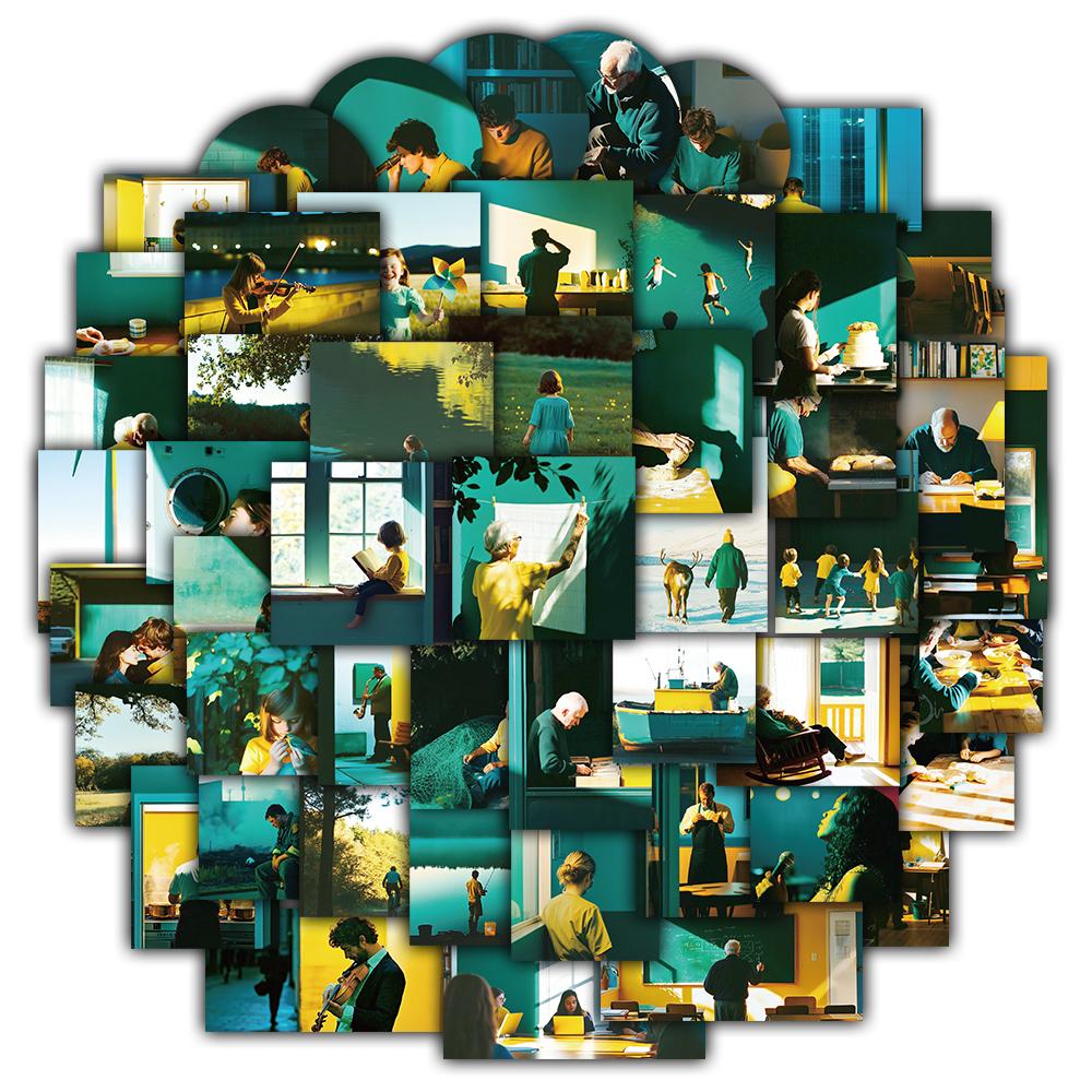 

50PCS Golden Time Documentary Portrait Sticker Waterproof Graffiti Motorcycle Aesthetic Phone Streetwear Cafe Cases Stickers