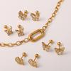 Temperament Versatile Stainless Steel Butterfly Dragonfly Gold Plated Earrings Premium Titanium Steel Earrings Women