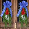 American Independence Day Wreath Door Hanging Holiday Bow Rattan Circle Window Scene Wall Hanging Decoration