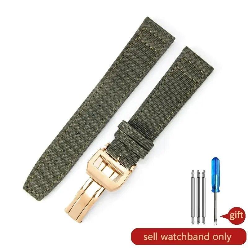 Captain Blue Citizen High Density Knitting Wrist for IWC Pilot Portugal Portofino Nylon Canvas Men 20mm 21mm 22mm Watch Strap