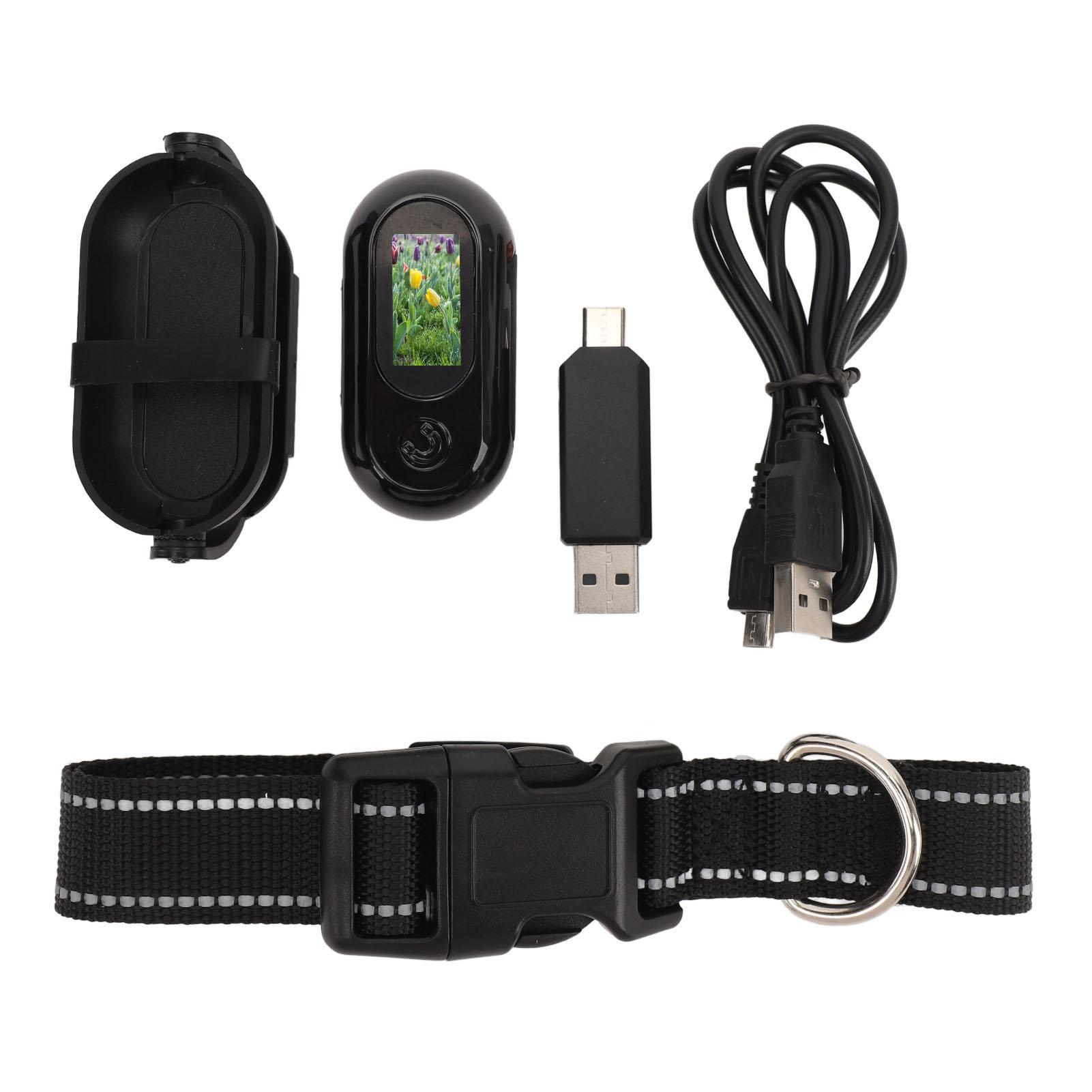 

Камера для ошейника для домашних животных 1080P с задним зажимом, регулируемым углом обзора, Wi-Fi, беспроводной ошейник для отслеживания собак, действие Came Black 64GB