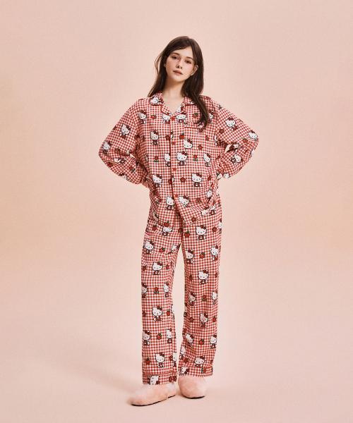 

[SPAO] Пижама с длинным рукавом с персонажами Sanrio _SPPPG23U01 [Отправка из Кореи] 100% Оригинал Red - S
